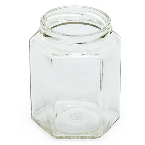 One Dozen 4 Oz Hex Jar Bulk for Preserves 4-Ounce Hexagon Glass Jars 12-Pack